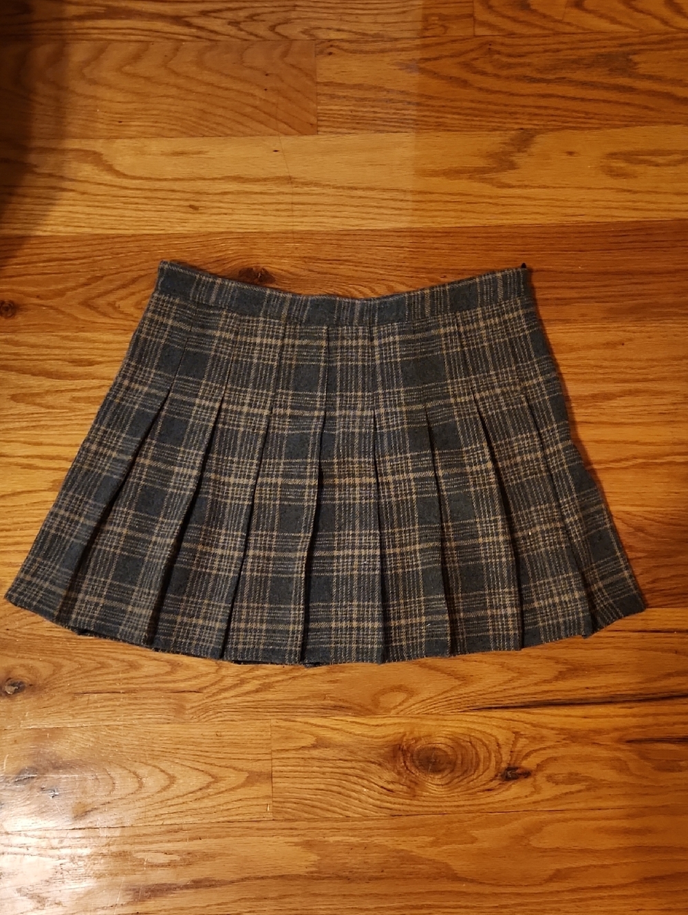 Pleated Plaid Mini Skirt